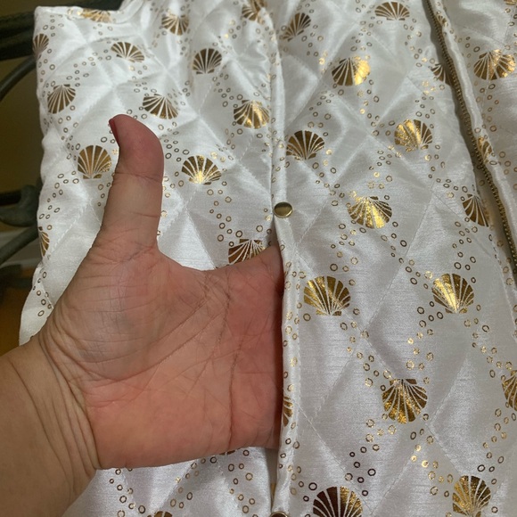 Pappagallo women's M white vest with gold seashells full zip - Picture 7 of 9